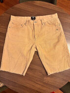 Vintage Y2K Era Stüssy Tan/Peach Corduroy Shorts : Size 34